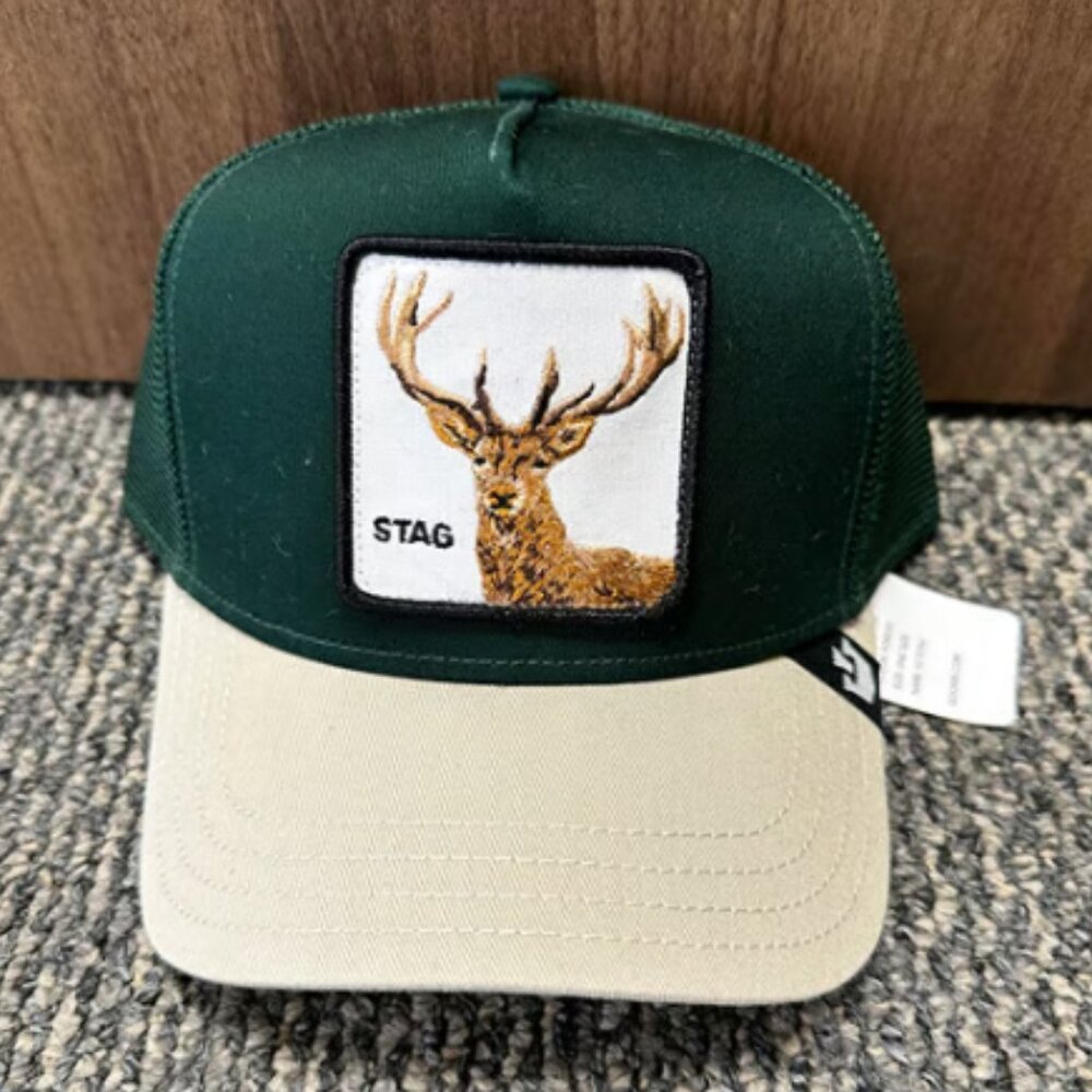 Goorin Bros. Deer Stag The Farm Premium Green and White Trucker Hat